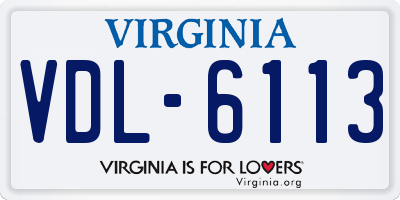 VA license plate VDL6113