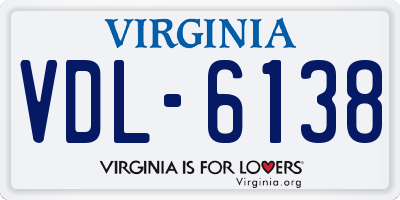 VA license plate VDL6138