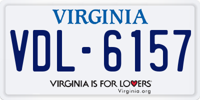 VA license plate VDL6157