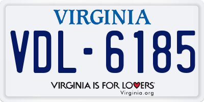 VA license plate VDL6185