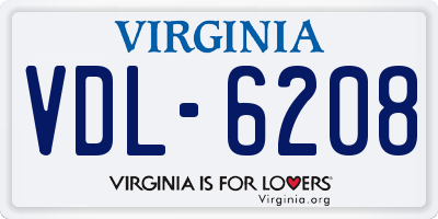 VA license plate VDL6208