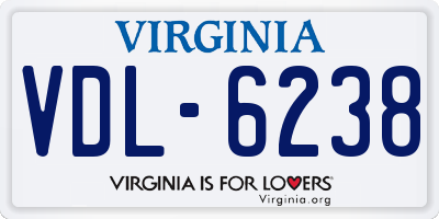 VA license plate VDL6238