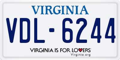 VA license plate VDL6244