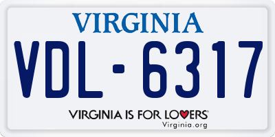 VA license plate VDL6317