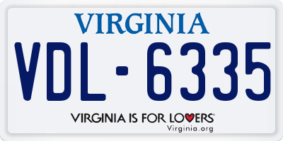 VA license plate VDL6335