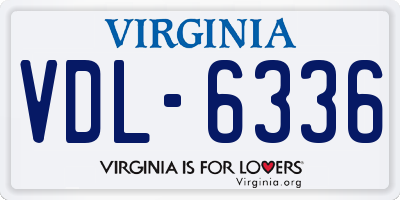 VA license plate VDL6336