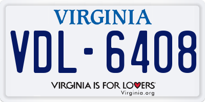 VA license plate VDL6408
