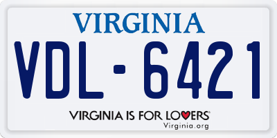 VA license plate VDL6421