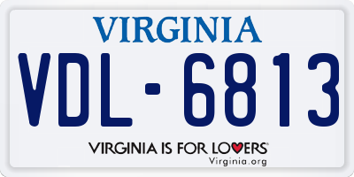 VA license plate VDL6813