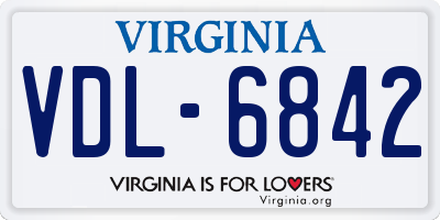 VA license plate VDL6842