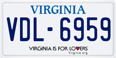 VA license plate VDL6959