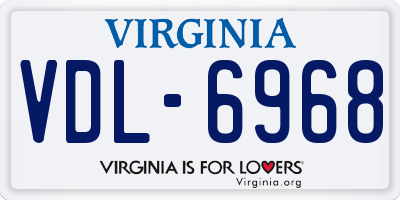 VA license plate VDL6968