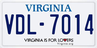 VA license plate VDL7014