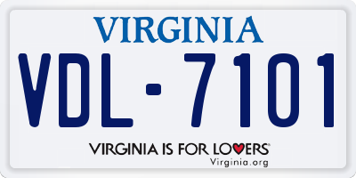 VA license plate VDL7101