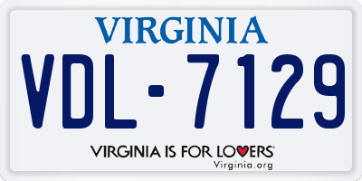 VA license plate VDL7129
