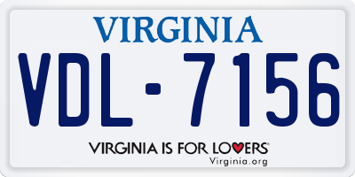 VA license plate VDL7156
