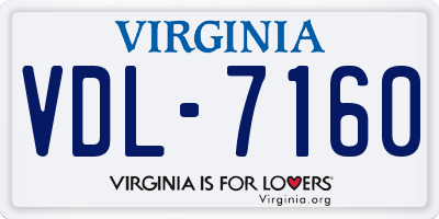 VA license plate VDL7160