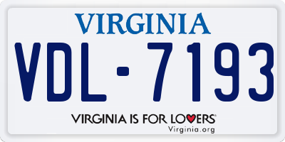 VA license plate VDL7193