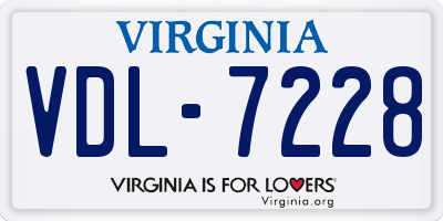 VA license plate VDL7228