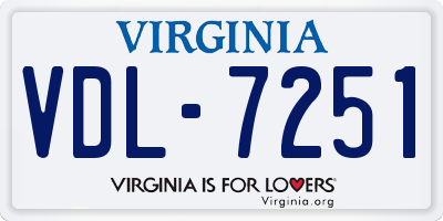 VA license plate VDL7251