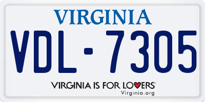 VA license plate VDL7305