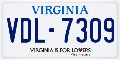 VA license plate VDL7309