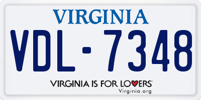 VA license plate VDL7348