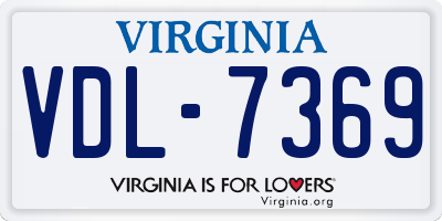 VA license plate VDL7369