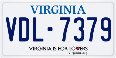 VA license plate VDL7379