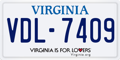 VA license plate VDL7409