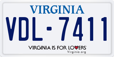 VA license plate VDL7411