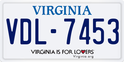 VA license plate VDL7453