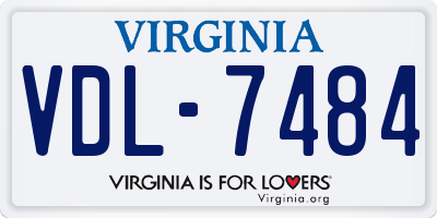 VA license plate VDL7484