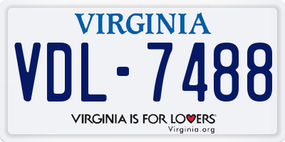 VA license plate VDL7488