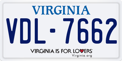 VA license plate VDL7662
