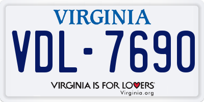 VA license plate VDL7690