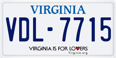 VA license plate VDL7715