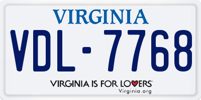 VA license plate VDL7768