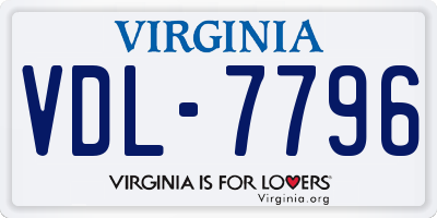 VA license plate VDL7796