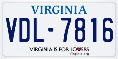 VA license plate VDL7816