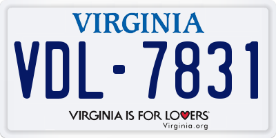 VA license plate VDL7831