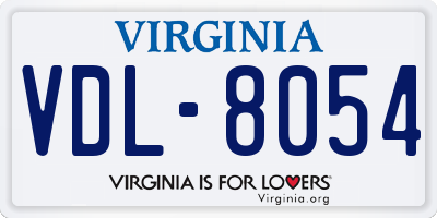 VA license plate VDL8054