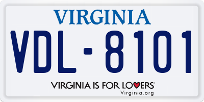 VA license plate VDL8101