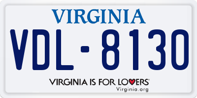 VA license plate VDL8130