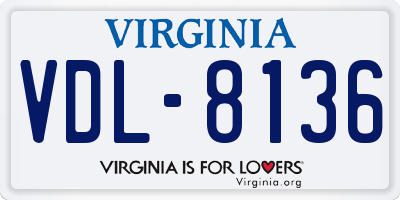 VA license plate VDL8136