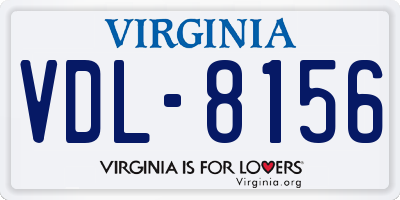 VA license plate VDL8156