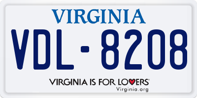 VA license plate VDL8208