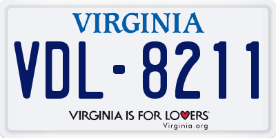 VA license plate VDL8211