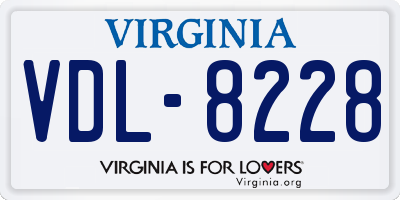VA license plate VDL8228