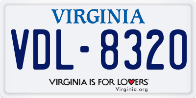 VA license plate VDL8320